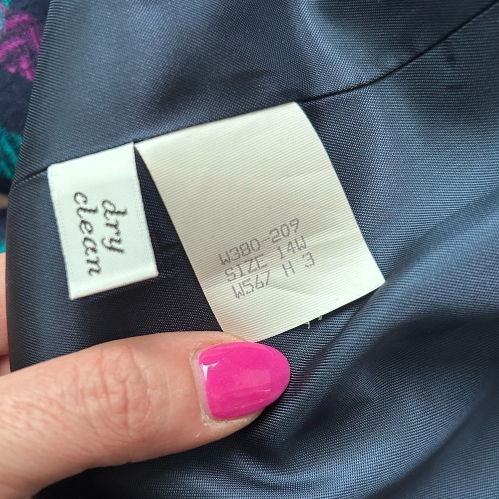 VTG Pendleton 100% Wool Plaid Skirt & Jacket Set Purple & Turquoise Sz 14W/16 - Picture 12 of 13